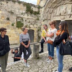 Julie giving the group some of the history of the church and the village