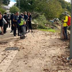 Pilgrims lined up for the photo op :-)