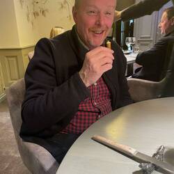 Enjoying one of rhe apperisers