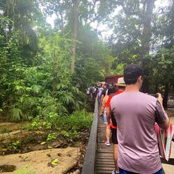 Vi startede vandreturen ud sammen med alle de her andre mennesker