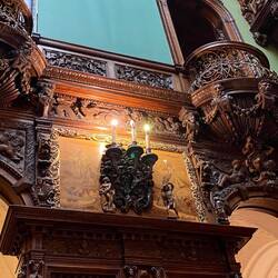 Lighting in the foyer was the first "electrical" lighting in Transylvania.