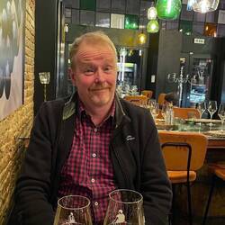 Ian enjoying the ambiance ( and wine)