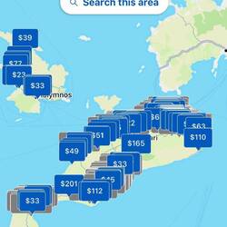 Hotels.com map of all the lodging on Kos