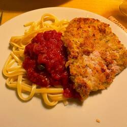 Veal Milanese with spaghetti was divine
