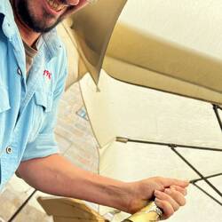 Poor guy stuged to get the cork out of our bubbly