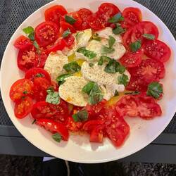 Dinner with divine home grown tomatoes