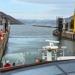 ......and we pass thru into the Iron Gate Gorge, Serbia.