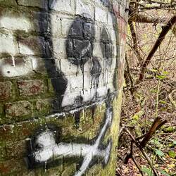 Some graffiti on the structure I had to try and climb into