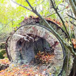 Part of the chimney that was used to make the bricks in the kiln