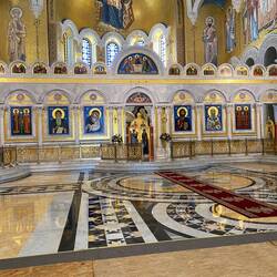 Symbolism everywhere, usually around "3" - 3 doors, 3 crosses etc to symbolise the holy trinity