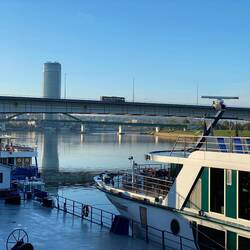 The Sava River on Belgrade's waterfront where we are docked