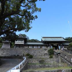 Some of the steps to the Shinto shrine