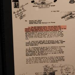 Copy of the order to drop the first atomic bomb
