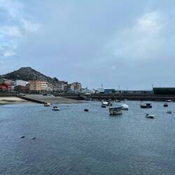 View of the small harbour if Muxia