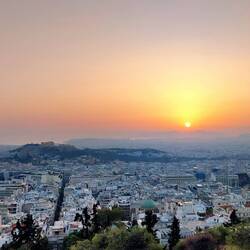 Sonnenuntergang über Athen