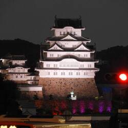 Himeji Castle lit up at night