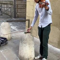 This young man did not know the ukraian athem. But he looked it up and played it. So many people sto