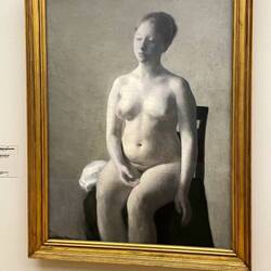Seated Female Nude by Vilhelm Hammershei