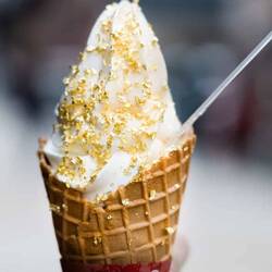 Gold flecked icecream