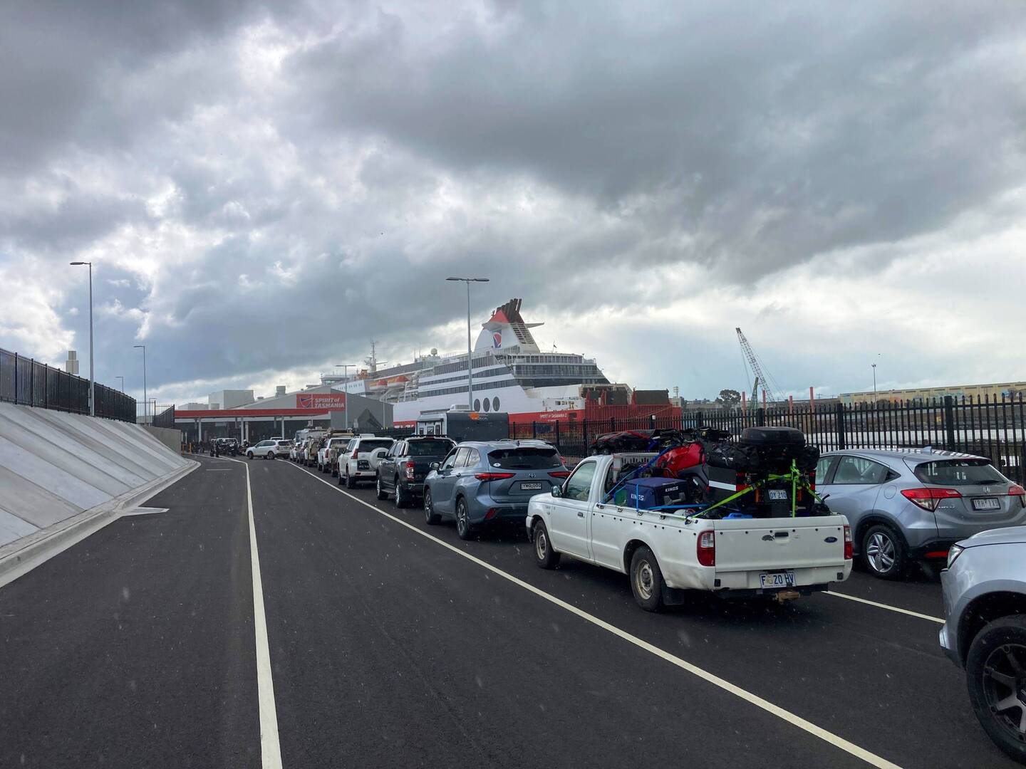 Queueing to board.