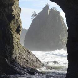North side of split rock looking through the "Hole"