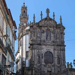 Clérigos Church with tower behind, up the hill