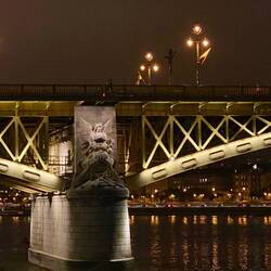 Detail on the Margaret Bridge as we sailed under it