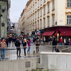A city stree from the excavated Roman ruins