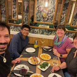 Brie croquette tapas - with blueberry jam drizzle. Amazing!