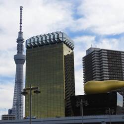 The Gold building is the Asahi brewing place