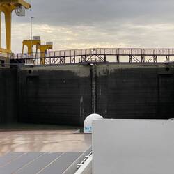 Closed --- and the water level rises or falls.