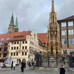 The fountain in the town square was protected in situ