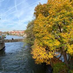The slalom canoe course and river vista
