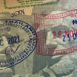 Passport stamp for Bangkok.
