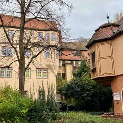 From the Tauber Promenade looking up into town