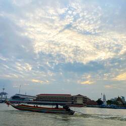 Boats passing while on the water taxi