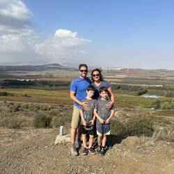 on Mt. Avital in the Golan Heights with Syria in the background