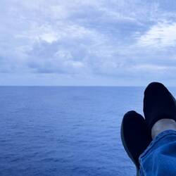 A day at sea is made for relaxing — en route to the Canary Islands from Portugal.