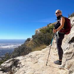 The section behind me is where I hugged the mountain to get up the trail!