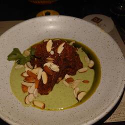 Braised cauliflower in a lime and cilantrano sauce