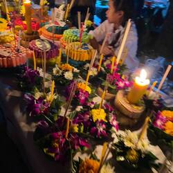 Many krathongs for sale