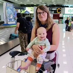 Gute Laune bei der Ankunft in Bangkok