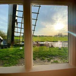 From the back door as the sail rotates