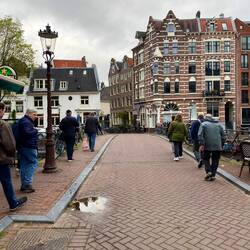 Crossing a canal bridge