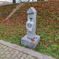 Marker showing this is on the Via Transilvanica. Their "Appalachian trail"