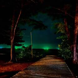 Green lights on fishing boats - attracting squids and octopus for capture 🥲