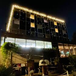 Building is lit up at night