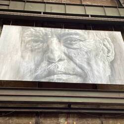 Guido van Helten (Australia, 1986) Untitled (2017) Monochromatic photorealistic portrait