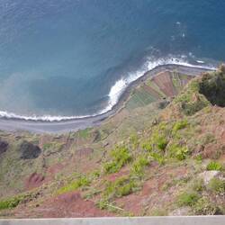 View down from the cliff