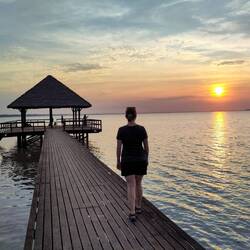 Sonnenuntergang an einer Lagune